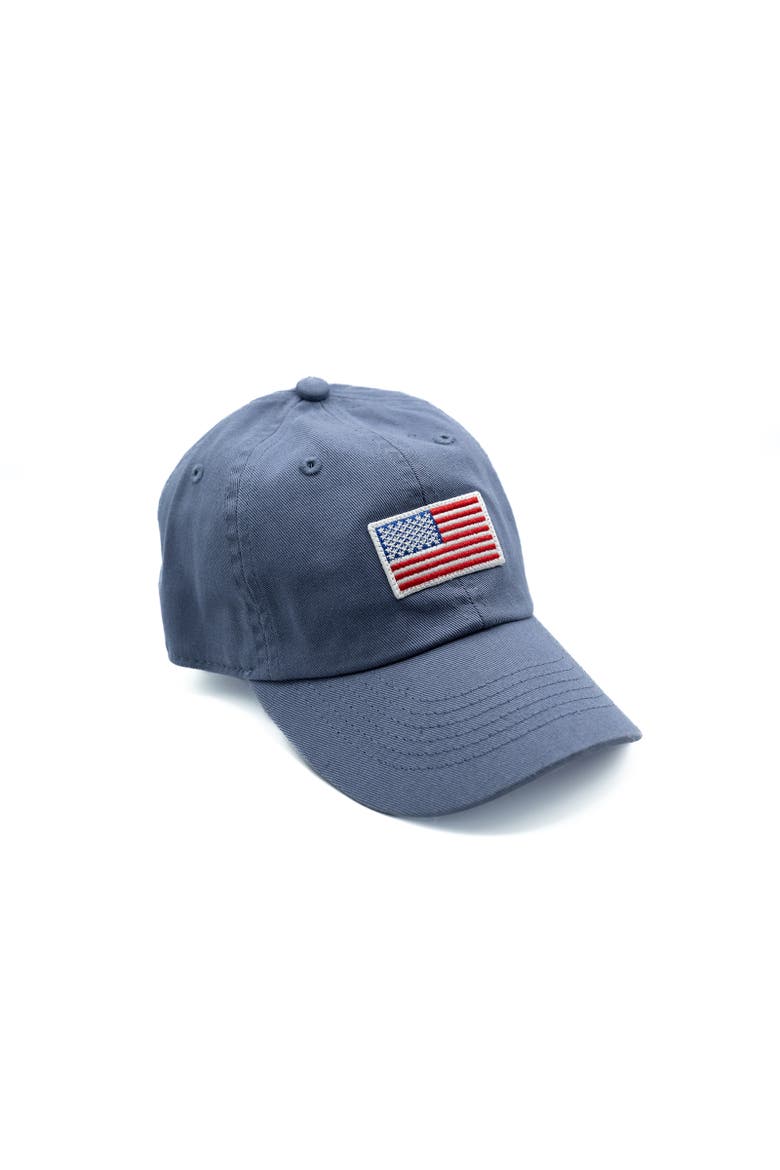 Flag Baseball Hat- Adult, Alternate, color, Dusty Blue