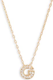 Nordstrom Pavé Cubic Zirconia Initial Necklace