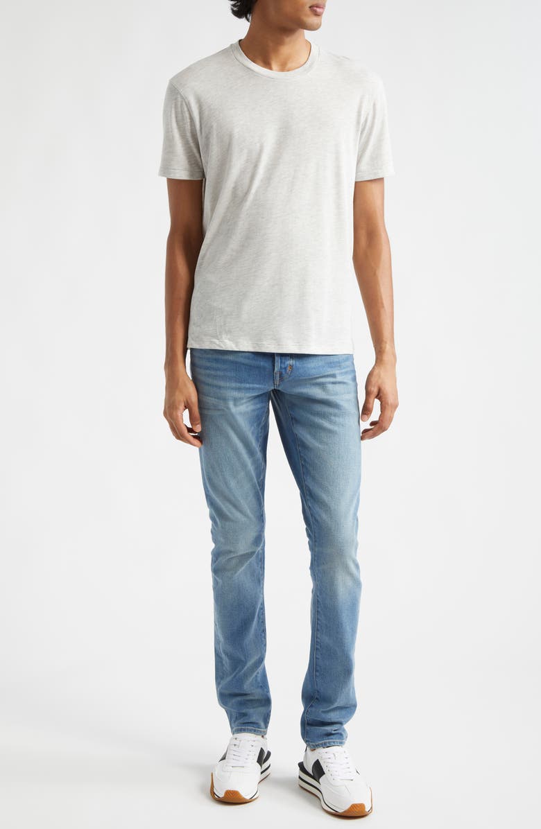 TOM FORD Short Sleeve Crewneck T-Shirt, Alternate, color, Ig014 Pale Grey