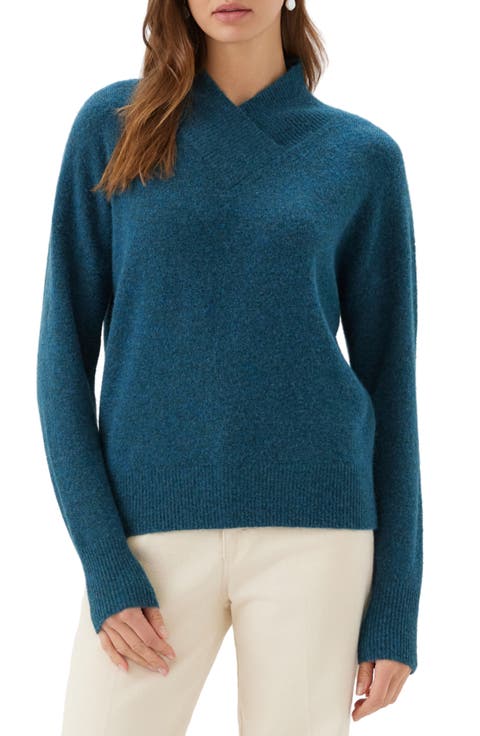 Crossover Shawl Collar Sweater