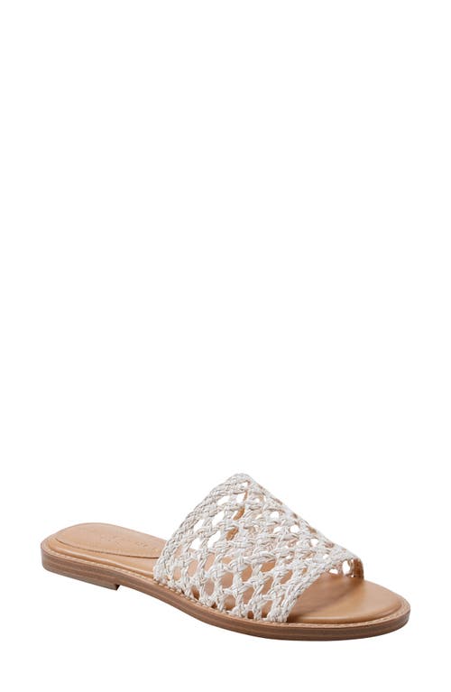 Marc Fisher Ltd Woven Flat Slide Sandals In White