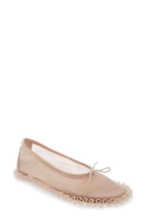 Simone Rocha Tutu Frill Mesh Ballet Flat In Beige