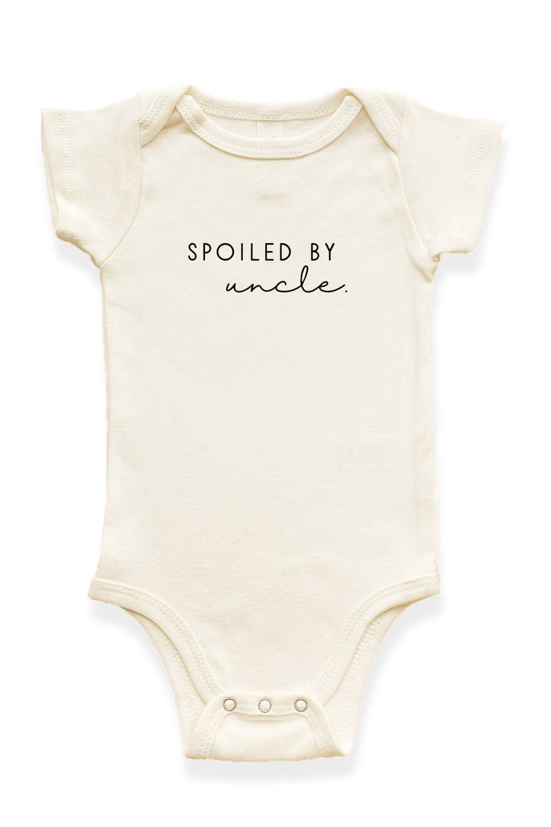 Spoiled By Uncle Organic Baby Bodysuit, Alternate, color, Natural