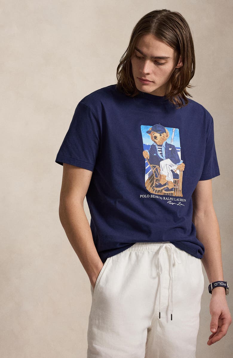 Polo Ralph Lauren Polo Bear Graphic T-shirt, Alternate, color, Newport Bear- Newport Navy