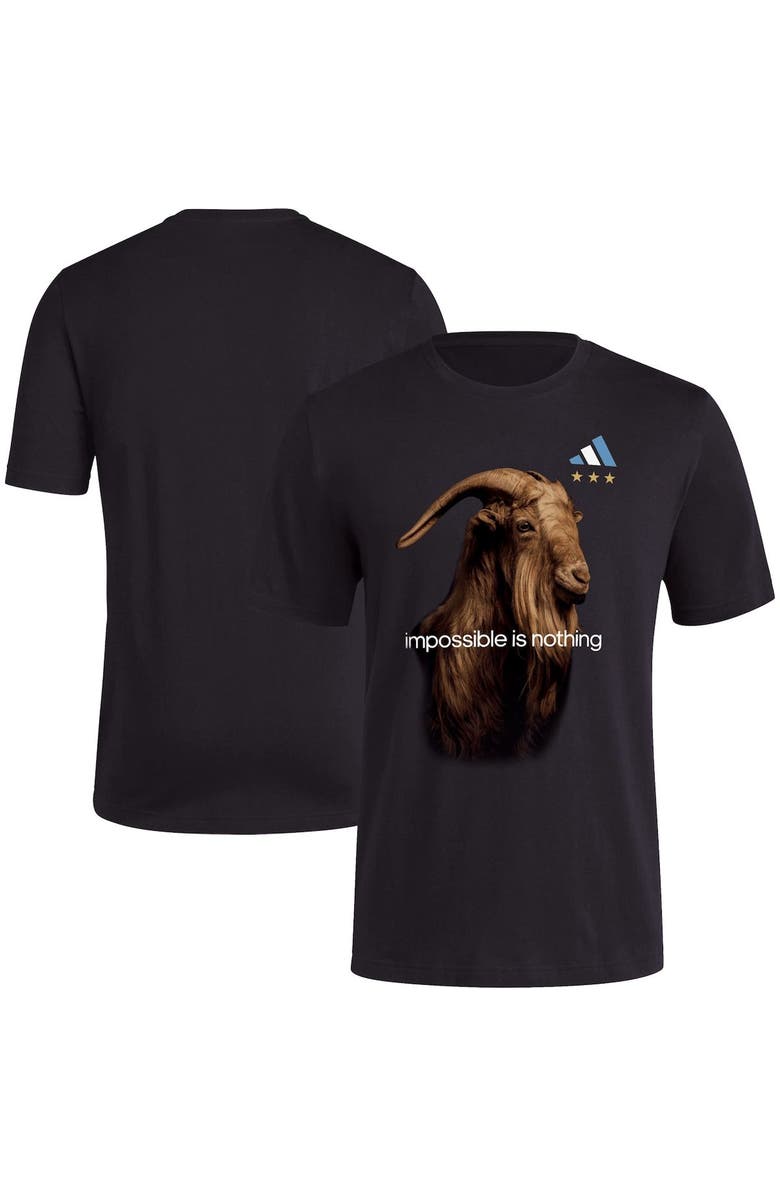 adidas Men's adidas Lionel Messi Black Argentina National Team Goat T-Shirt, Alternate, color, 