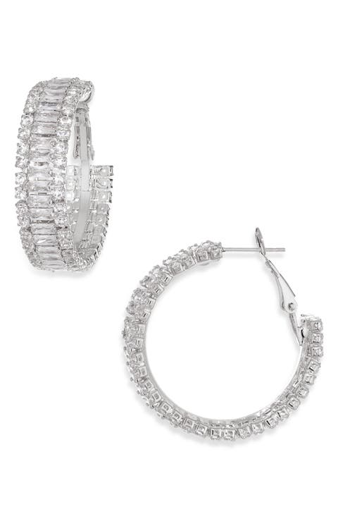 30mm Crystal Hoop Earrings