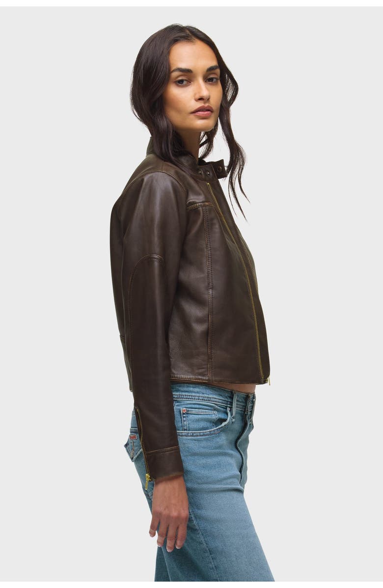 Hudson Jeans Moto Jacket, Alternate, color, Umber