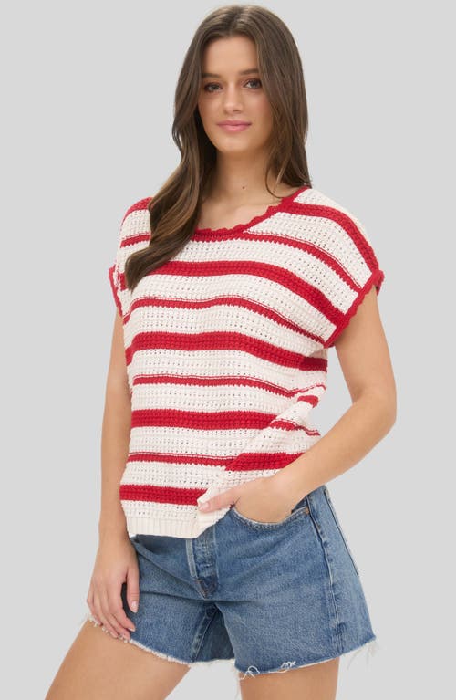 Blu Pepper Striped Open Stitch Sweater In Multi