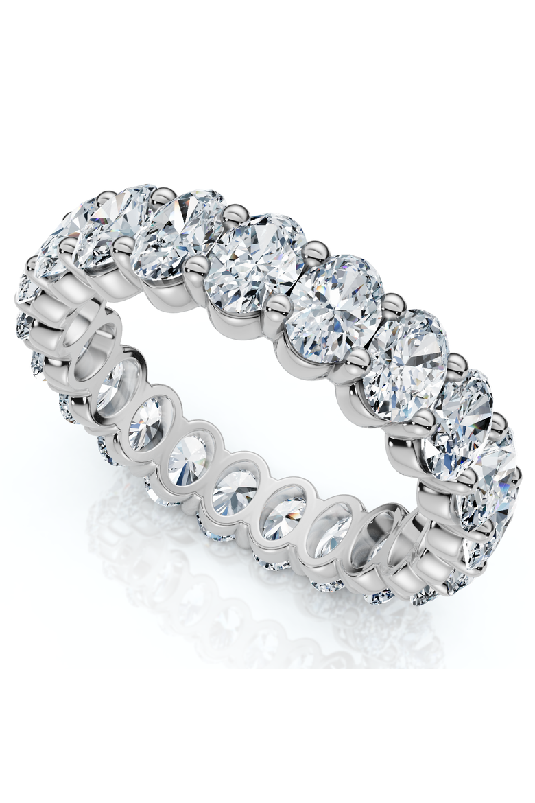 3Ct Oval Diamond Eternity Wedding Ring 14k Gold Lab Grown, Alternate, color, 14k White Gold