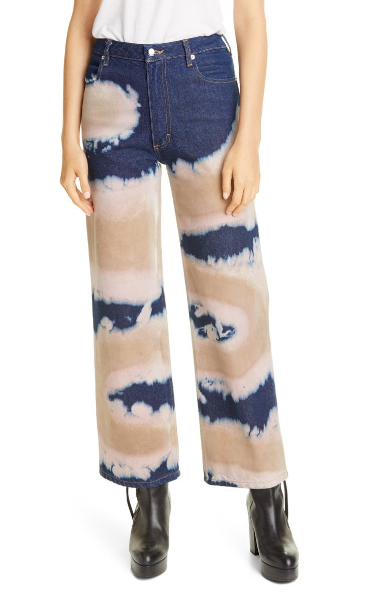 Eckhaus Latta Dyed Wide Leg Jeans, Main, color,