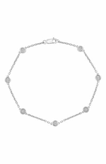EFFY Sterling Silver Bezel Set Diamond Chain Bracelet - 0.07 ctw.