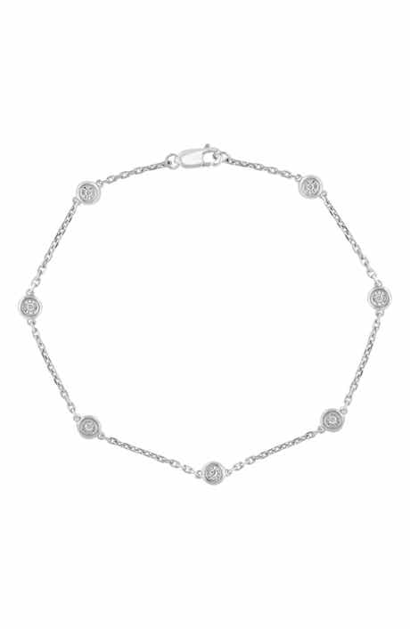 EFFY Sterling Silver Bezel Set Diamond Chain Bracelet - 0.07 ctw.