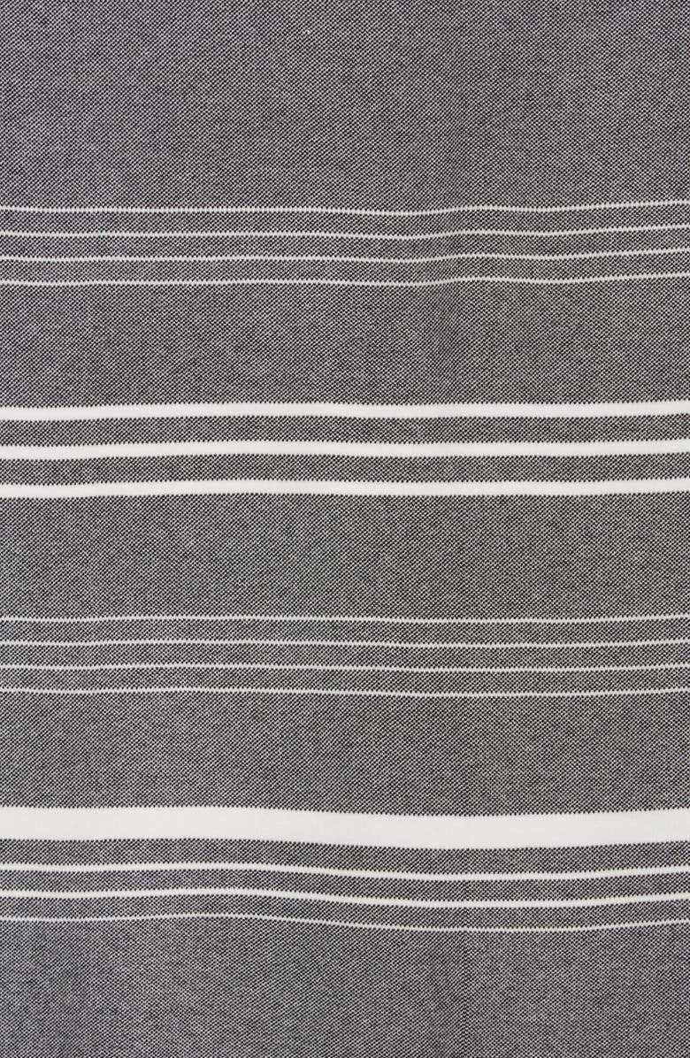 Misook Stripe Fringe Wrap, Alternate, color, Black/ New Ivory