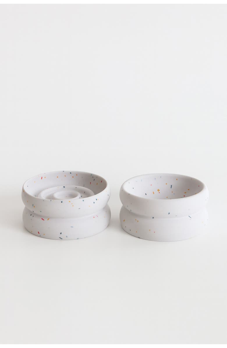 Catenary Halo Tempo Slow Feeder Pet Bowl, Alternate, color, White Speckled