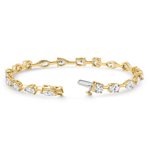 Bliss Diamond 8ct Mixed Cut Diamond Tennis Bracelet 7" 14k Gold Lab Grown In Gold