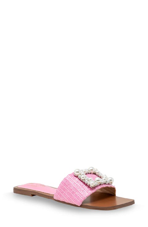 Taylor Faux Pearl Slide Sandal (Women)