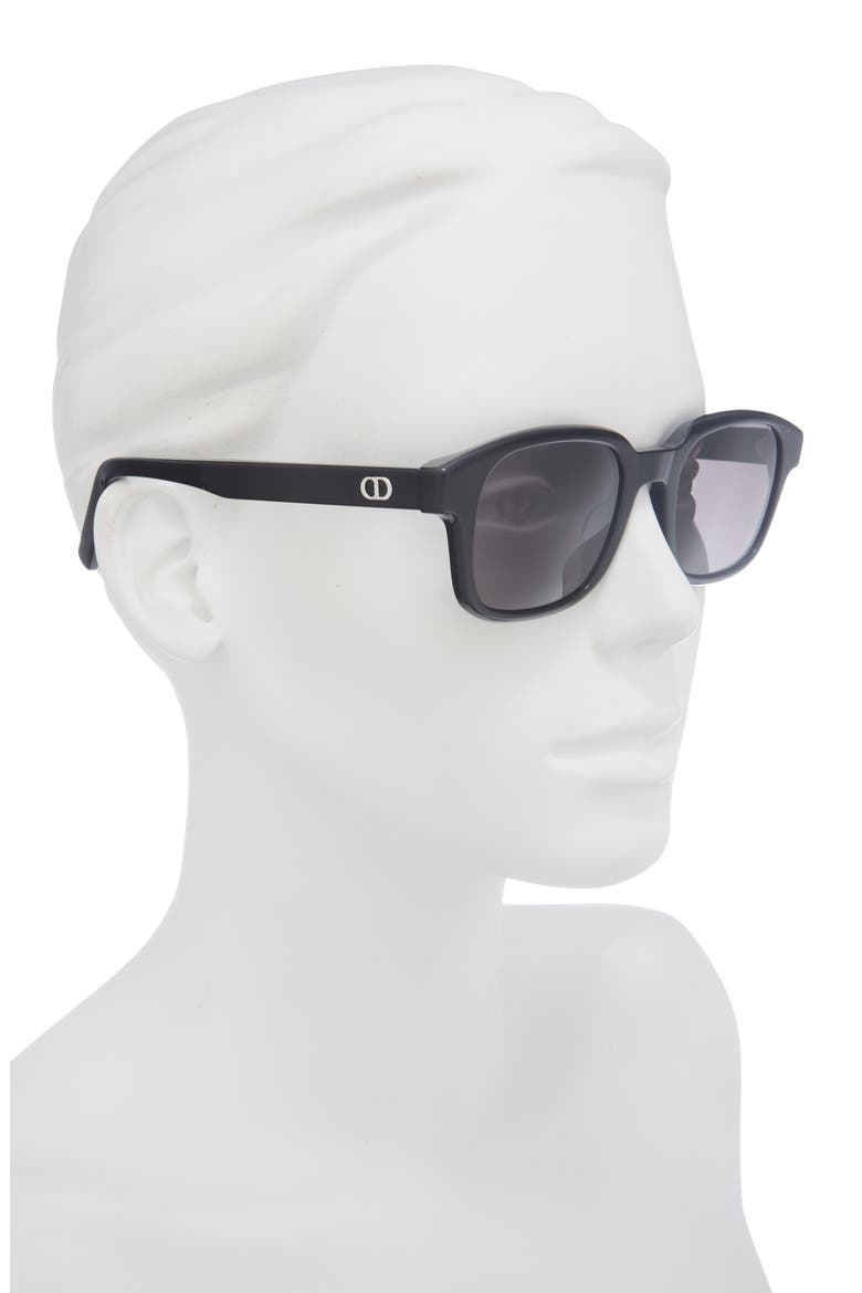 CD Icon S4I 51mm Square Sunglasses, Alternate, color, SHINY BLACK / SMOKE