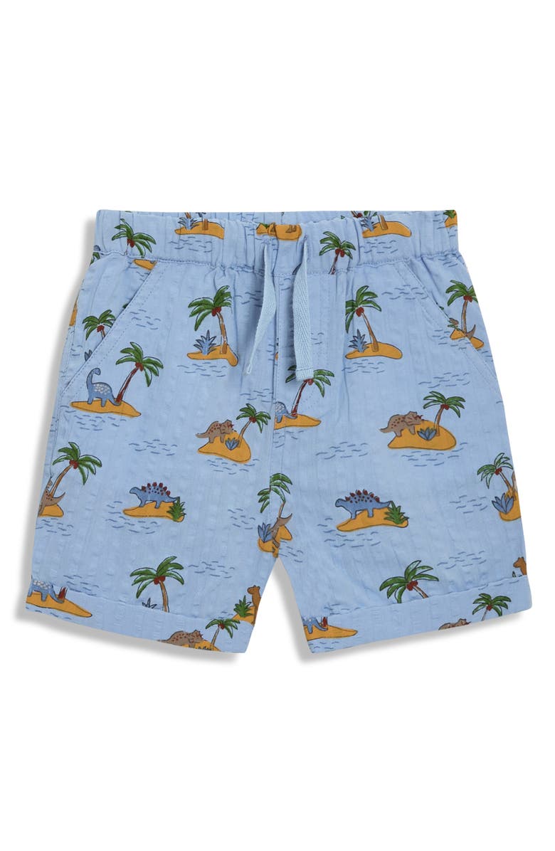 JOJO MAMAN BEBE Island Dino Camp Shirt & Shorts Set, Alternate, color, Blue