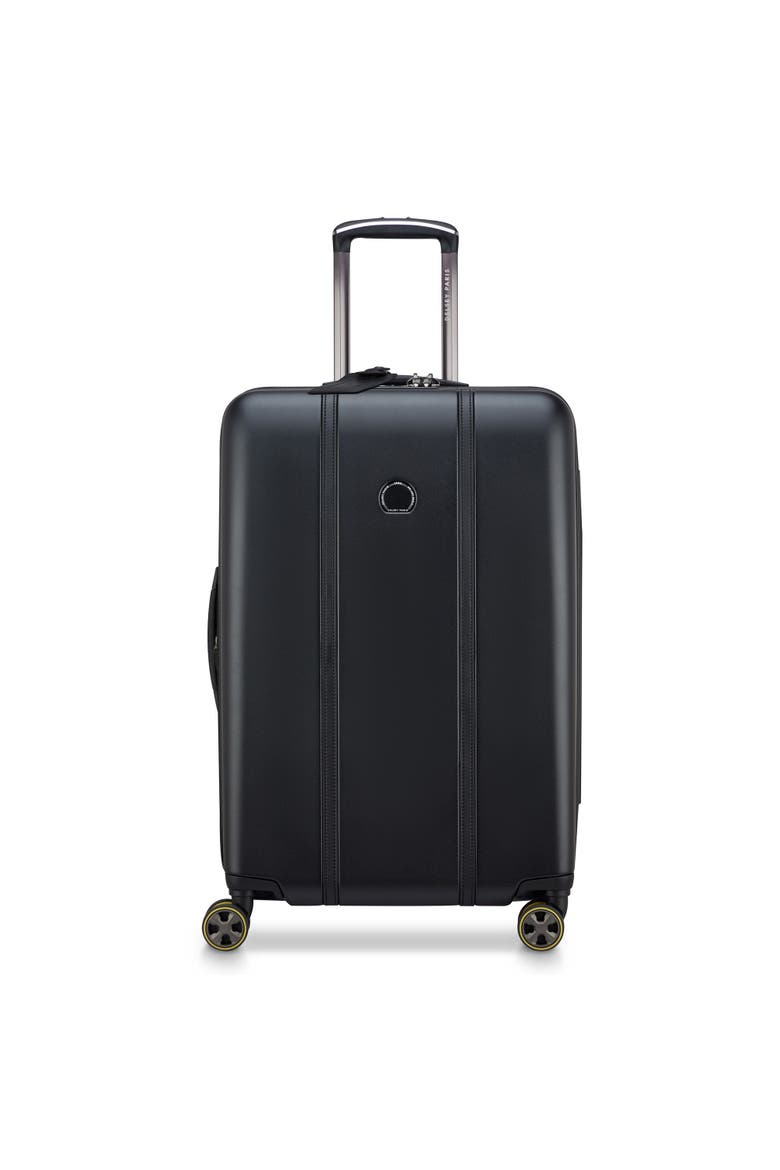 Cadence Hardside Expandable 24" Medium Checked Spinner Luggage, Alternate, color, Deep Black
