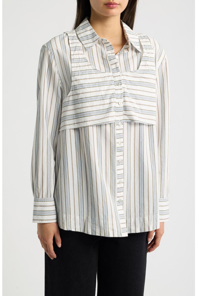 Valeria Double Layer Organic Cotton Shirt, Main, color, MULTI WHITE