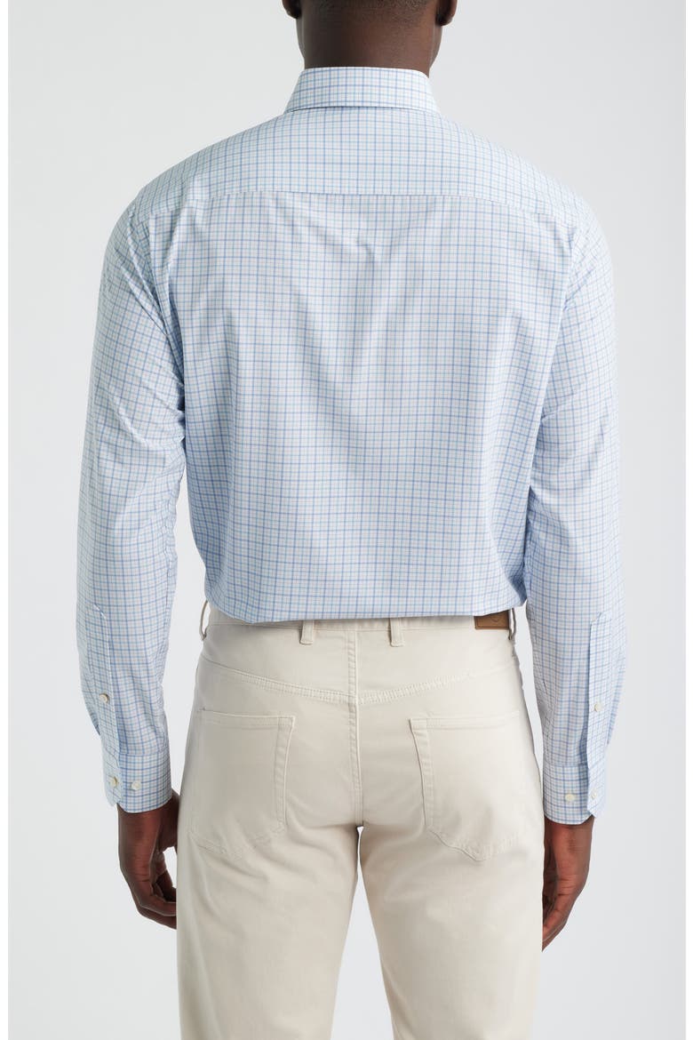 Canal Tailored Fit Check Performance Poplin Button-Down Shirt, Alternate, color, BLUE FROST