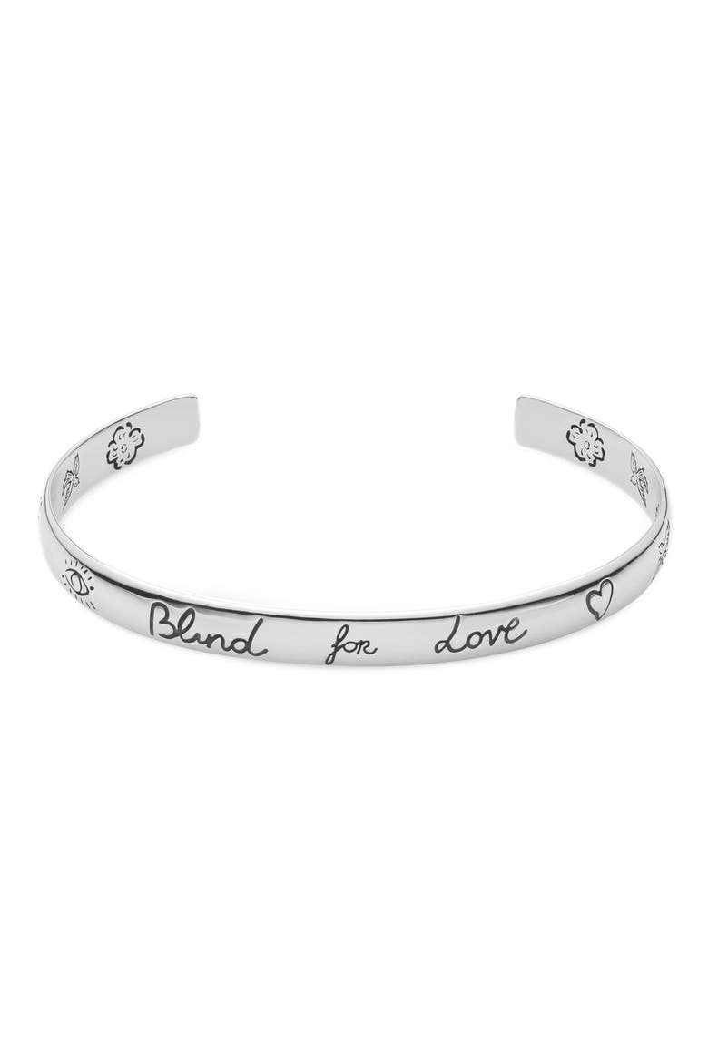 Blind for Love Cuff Bracelet, Main, color, SILVER