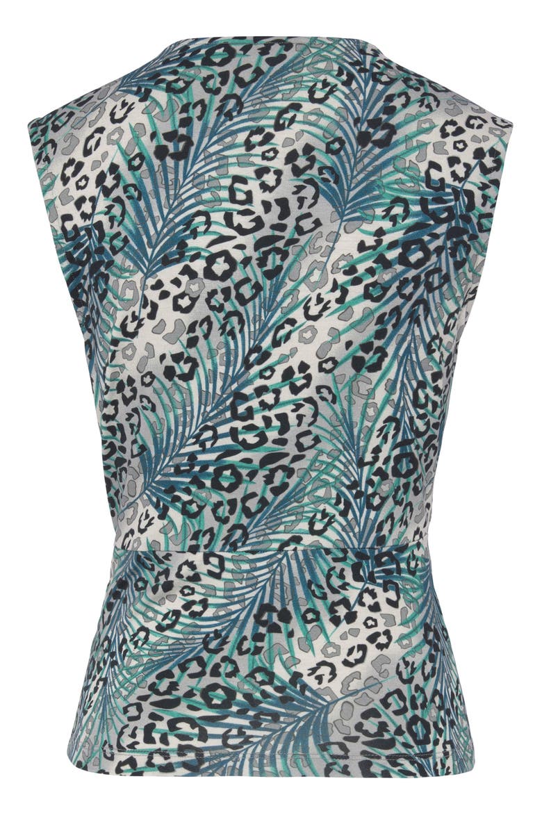 Sleeveless Wrap Look Top, Alternate, color, Grey & Teal