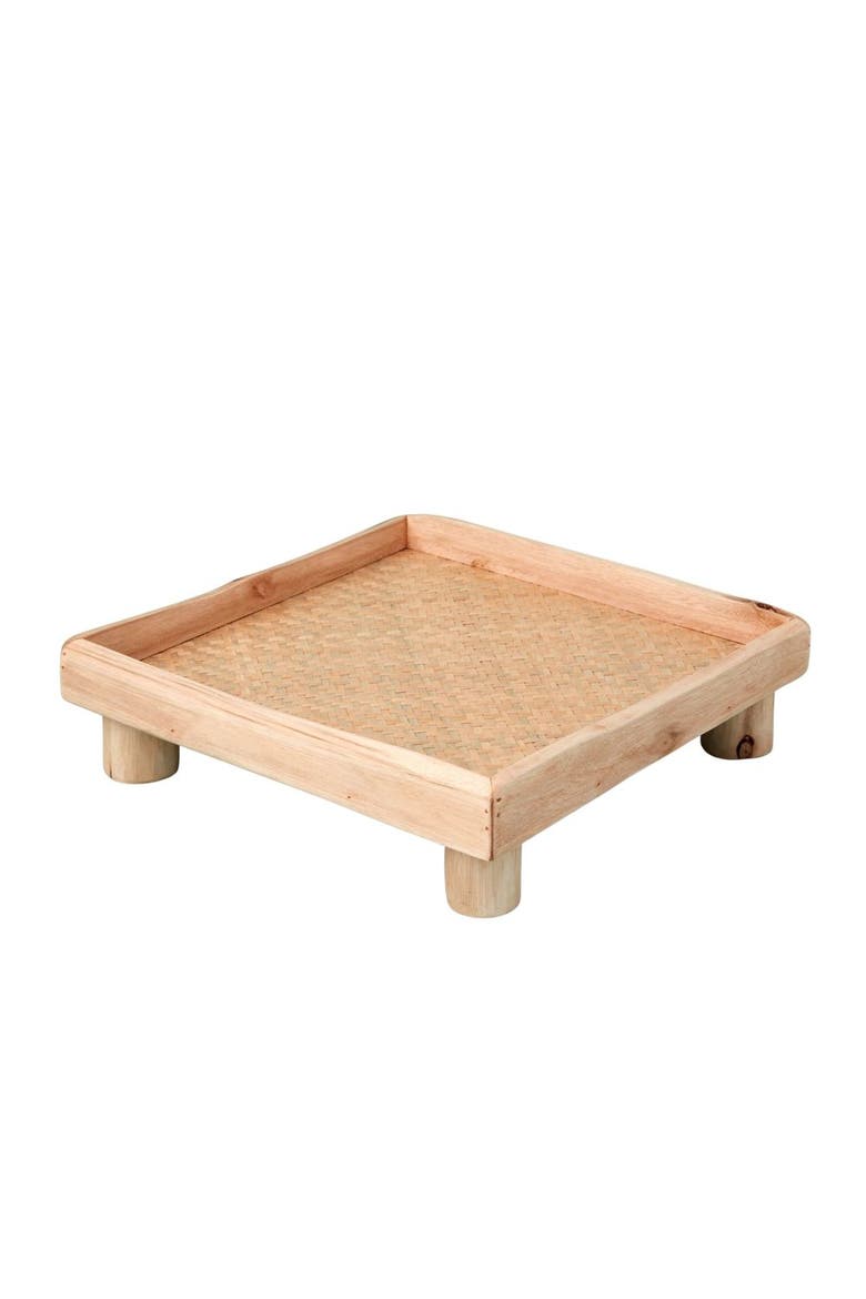 Miramar Reclaimed Wood Square Footed Tray, Medium, Main, color, Natural