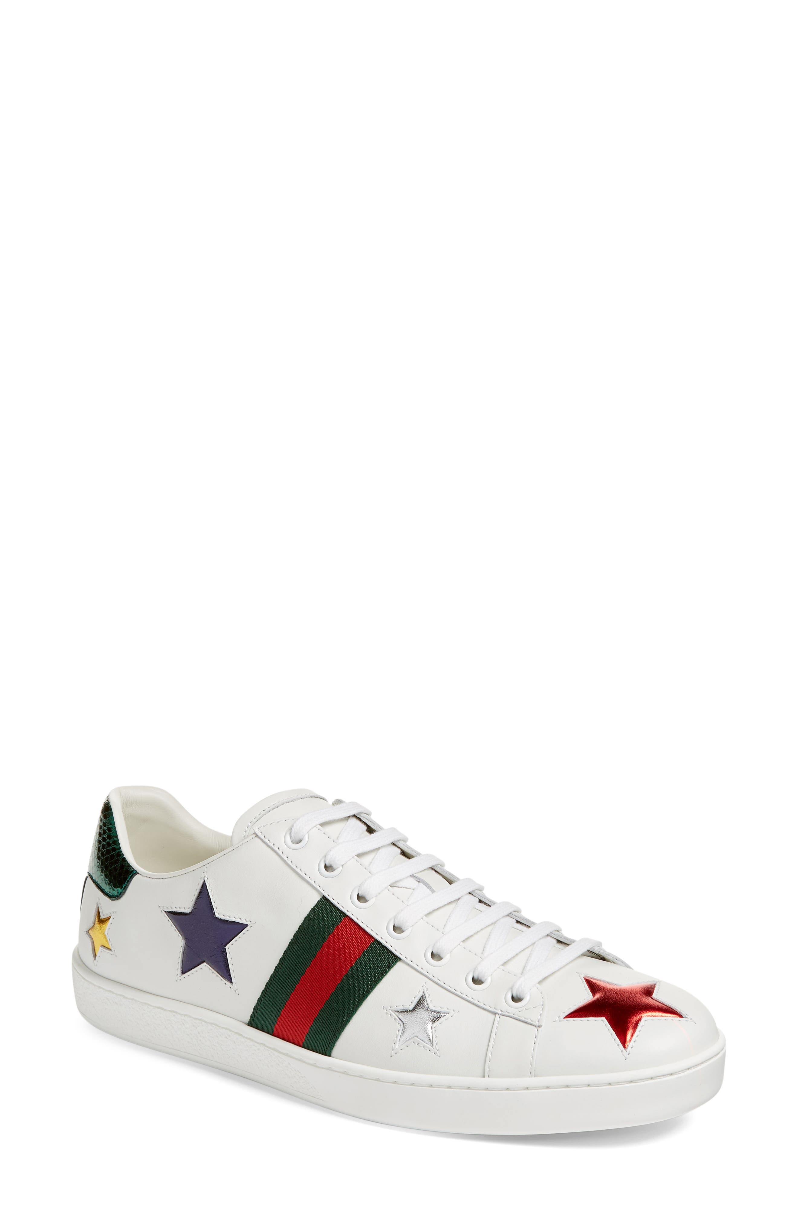 Gucci New Ace Star Sneaker, Main, color, 