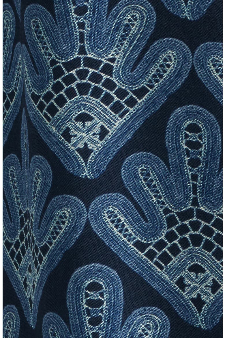 Deon 50055 Abstract Print Short Sleeve Button-Up Shirt, Alternate, color, NAVY BLUE