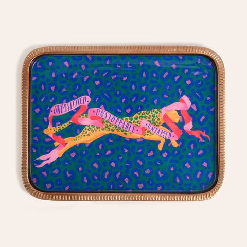 Nanpur Patterned Metal Tray 13X9 In