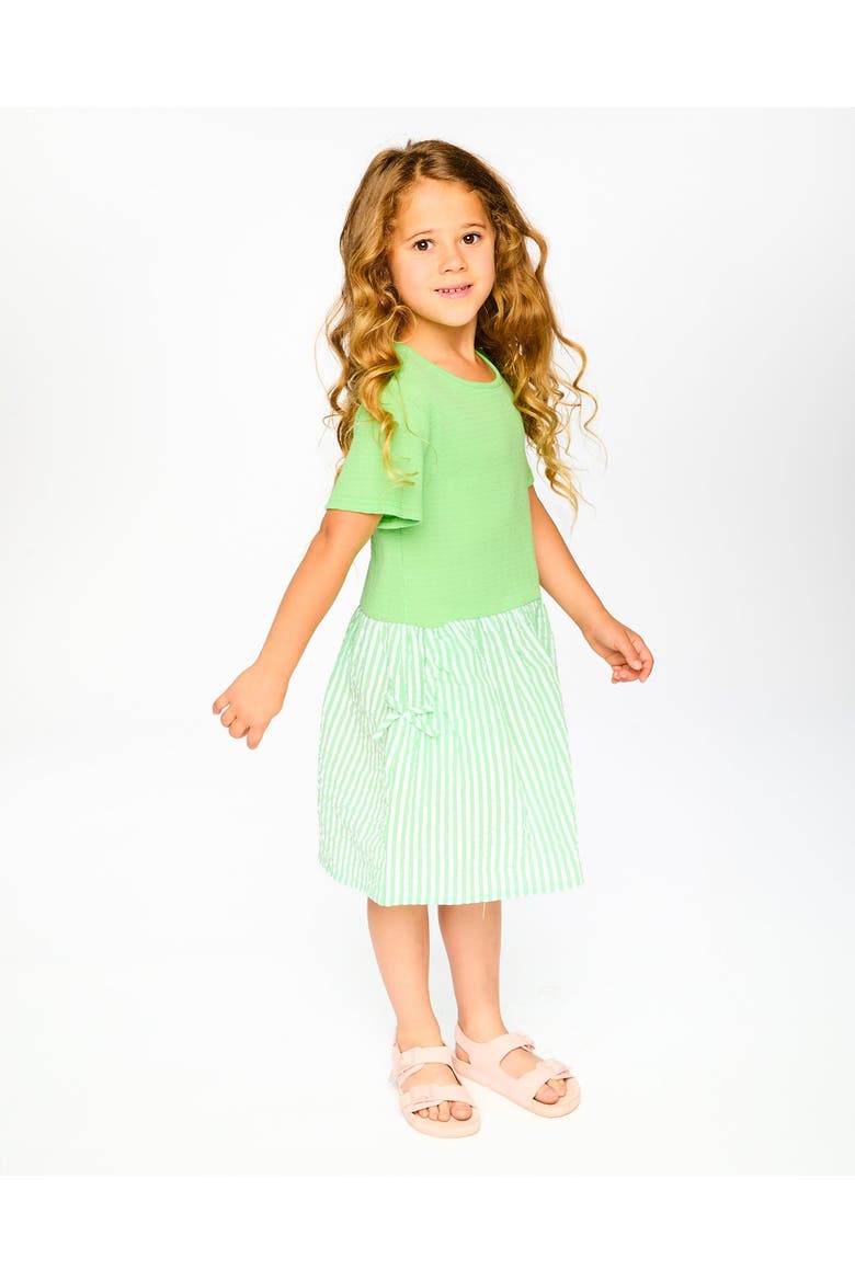 Soft Jersey Short Sleeve Bi-Material Dress, Alternate, color, Mint Green
