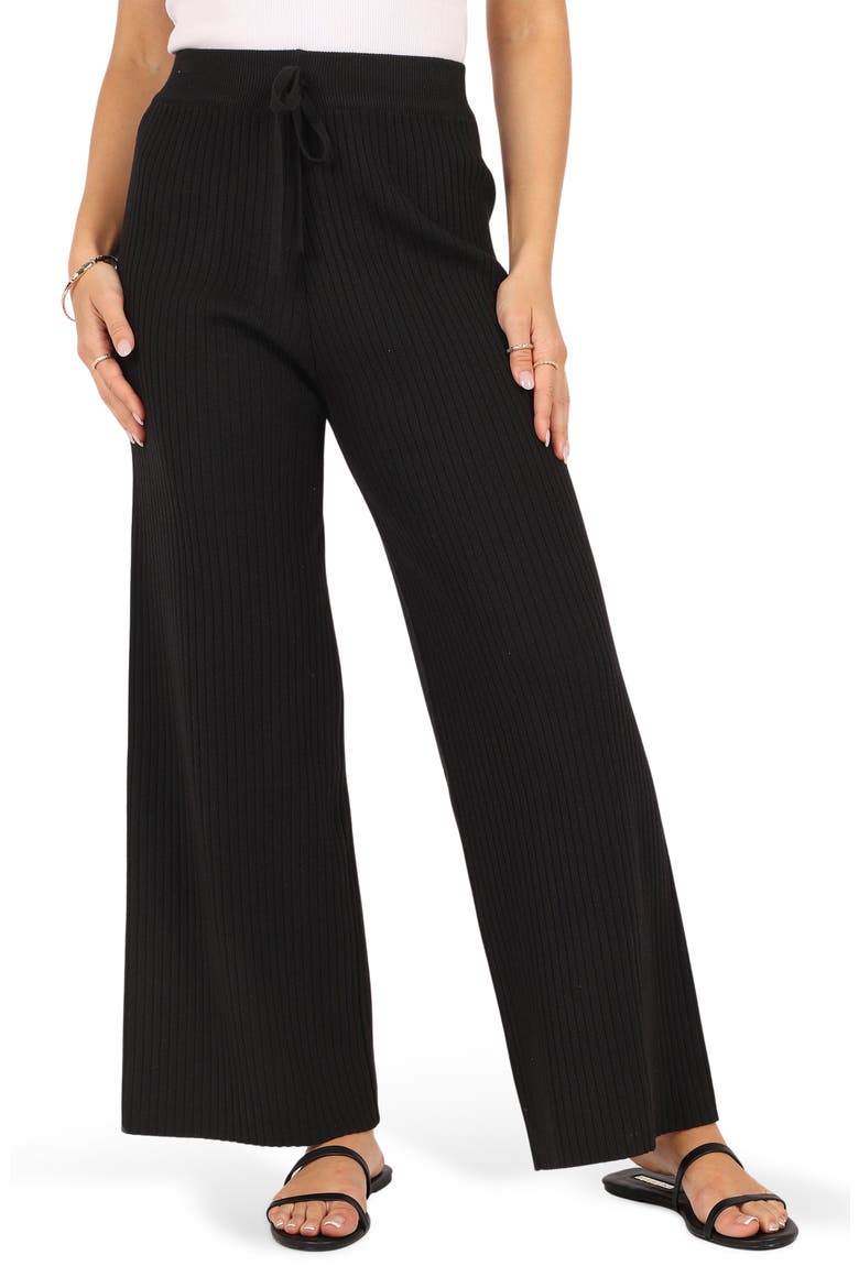 Pyrus Knit Wide Leg Pants, Main, color, BLACK