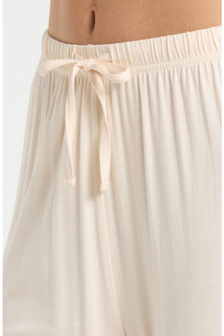 Scalloped Edge Pajamas, Alternate, color, CREAM/ BLUE COMBO