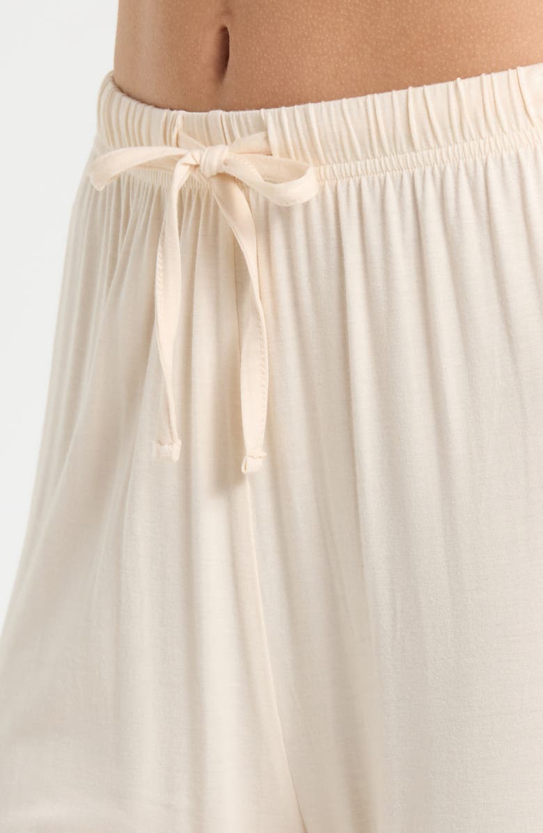 French Connection Scalloped Edge Pajamas, Alternate, color, Cream/ Blue Combo