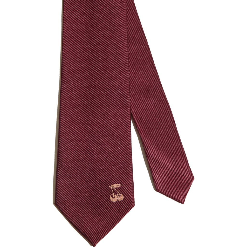 Lost Pattern Nyc Silk Tie In Red