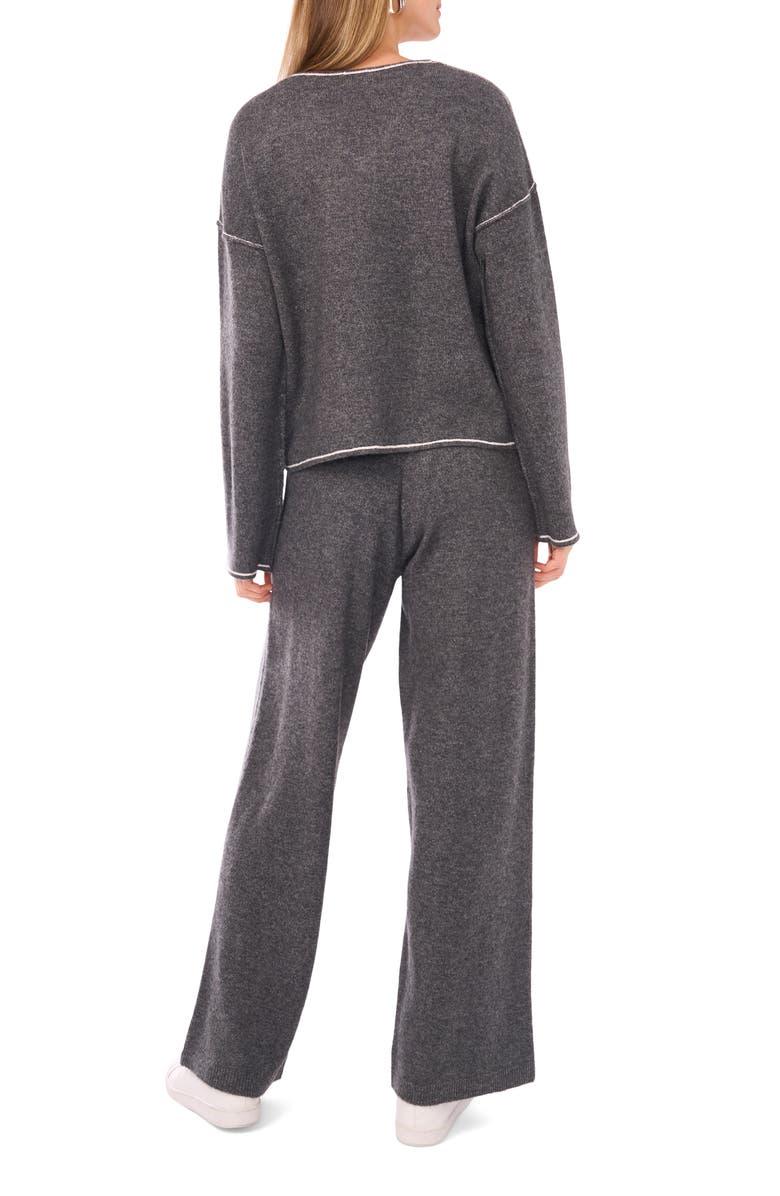 Vince Camuto V-Neck Sweater & Pants Set, Alternate, color, Medium Heather Grey