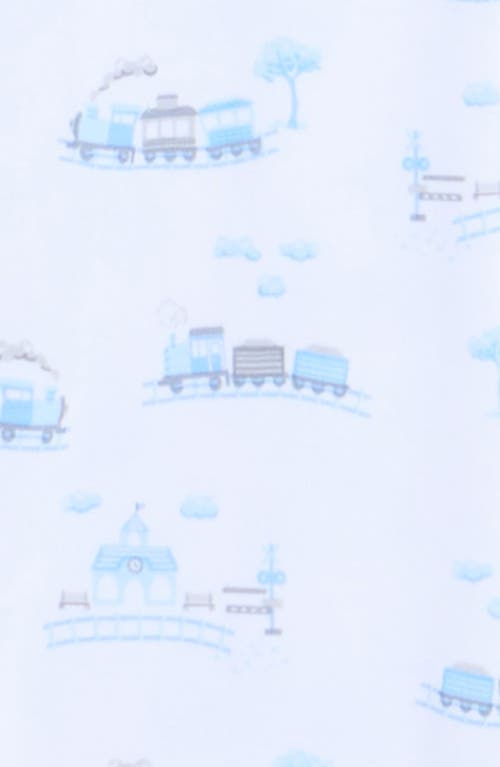 Kissy Kissy Print Pima Cotton Romper In Blue