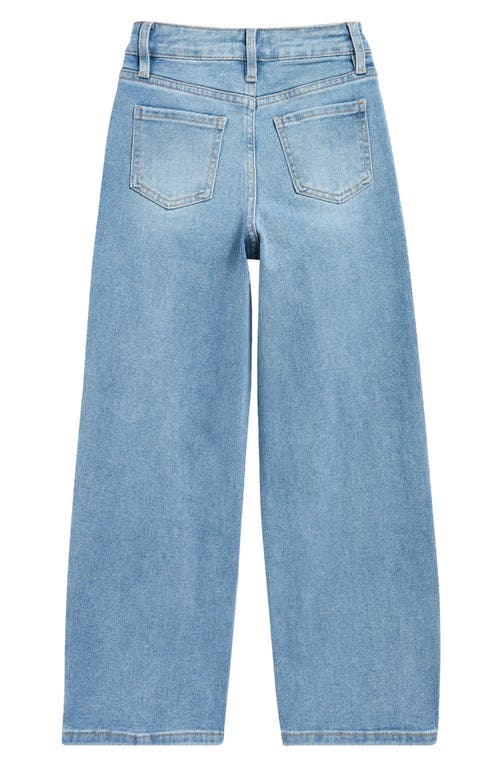 Ymi Kids' Tattoo Print Wide Leg Jeans In Blue