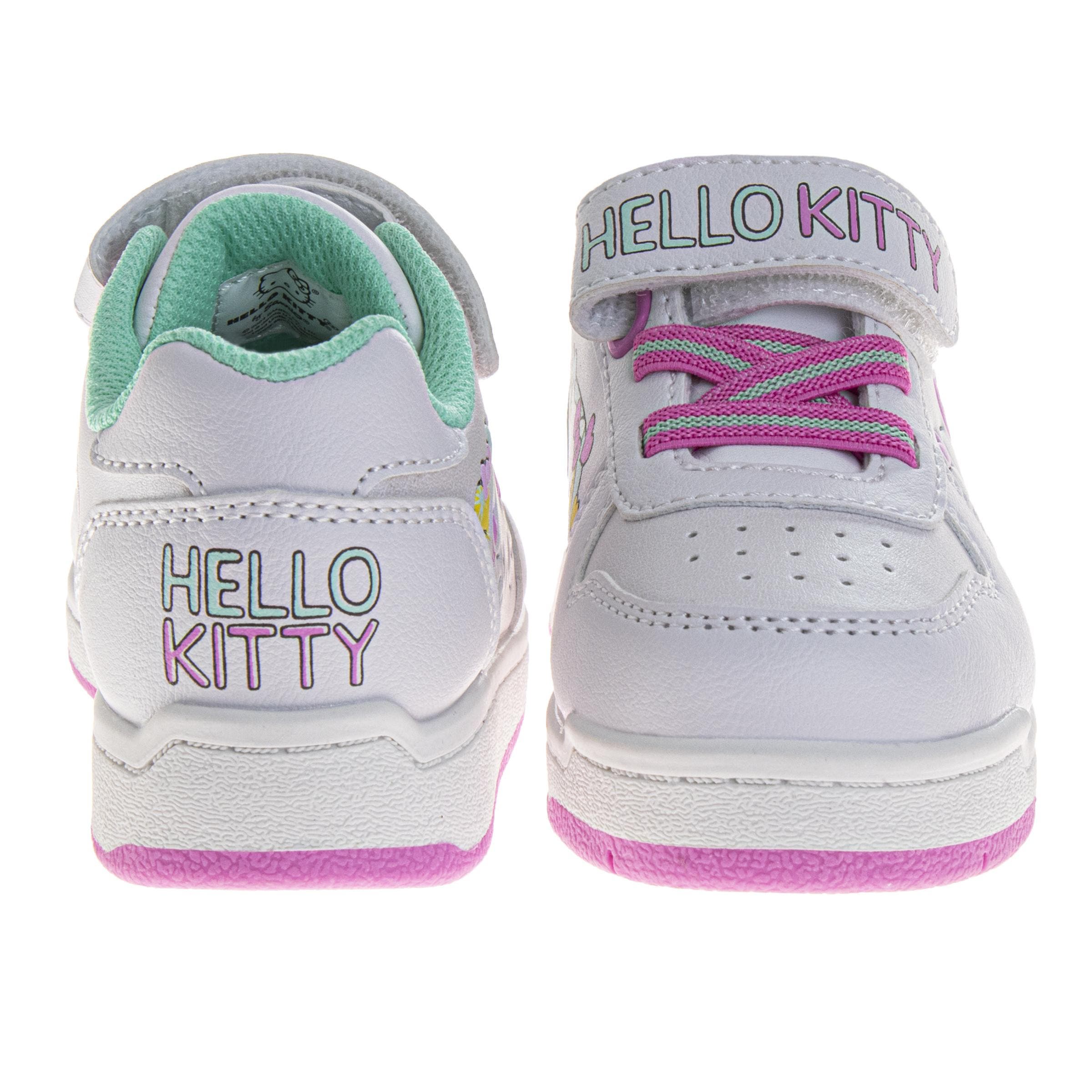 Sanrio Hello Kitty Sneakers for Girls  Velcro Easy SlipOn Casual Comfort, Alternate, color, White