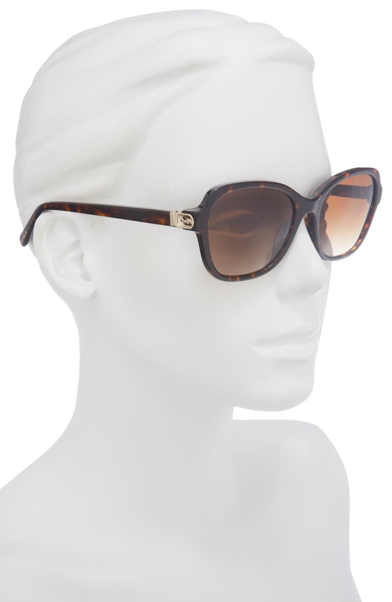 COACH 56mm Gradient Butterfly Sunglasses, Alternate, color, Dark Tort