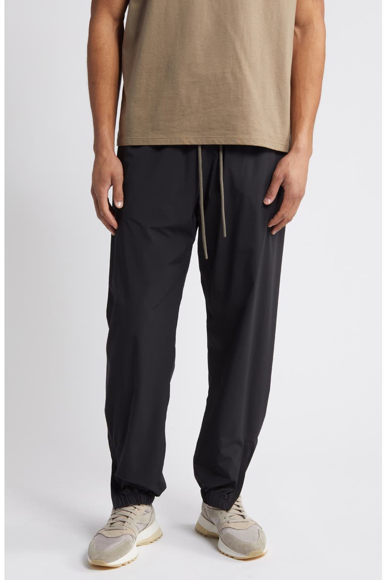 Stretch Nylon Track Pants, Main, color, BLACK
