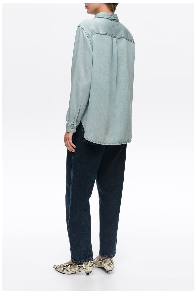 Straight Fluid Denim Shirt, Alternate, color, LIGHT BLUE