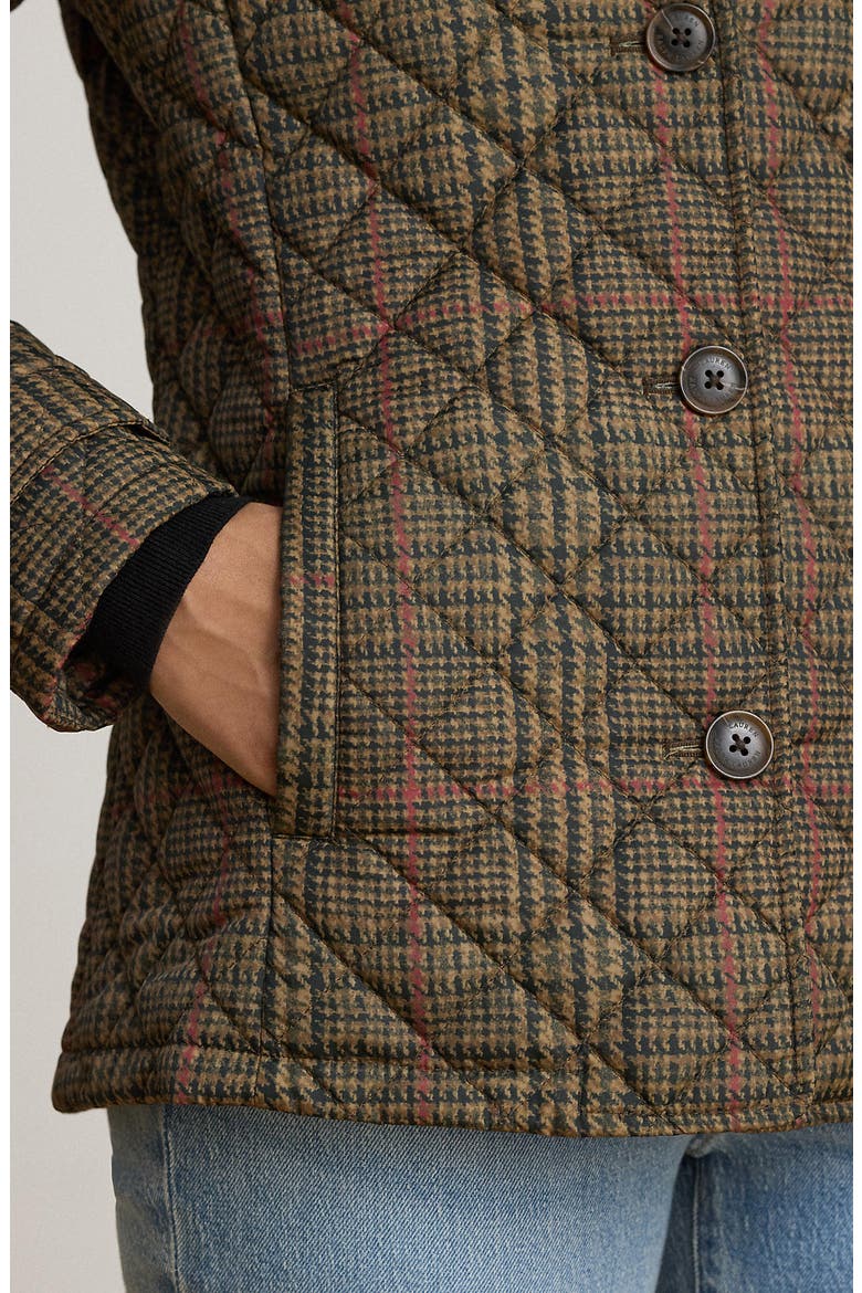 Quilted Jacket with Faux Leather Trim, Alternate, color, GRAND LODE