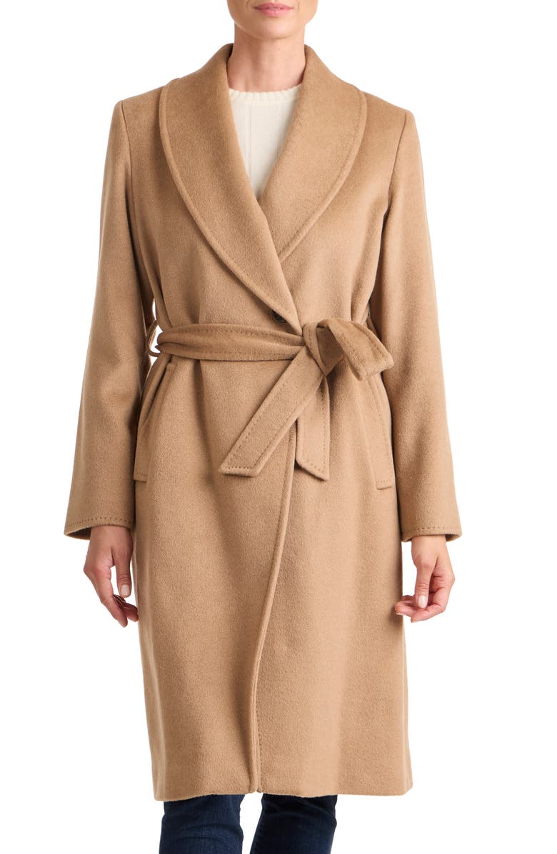 Sofia Cashmere Shawl Collar Camel Hair Coat, Main, color, 251Cam
