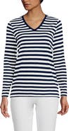 Lands' End Supima Cotton Long Sleeve V-Neck T-Shirt