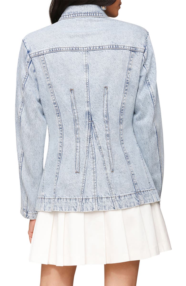 Avec Les Filles Corset Seamed Denim Jacket, Alternate, color, Douro Wash