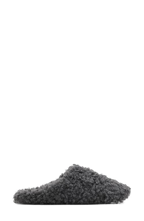 Mango Faux Shearling Slipper In Gray
