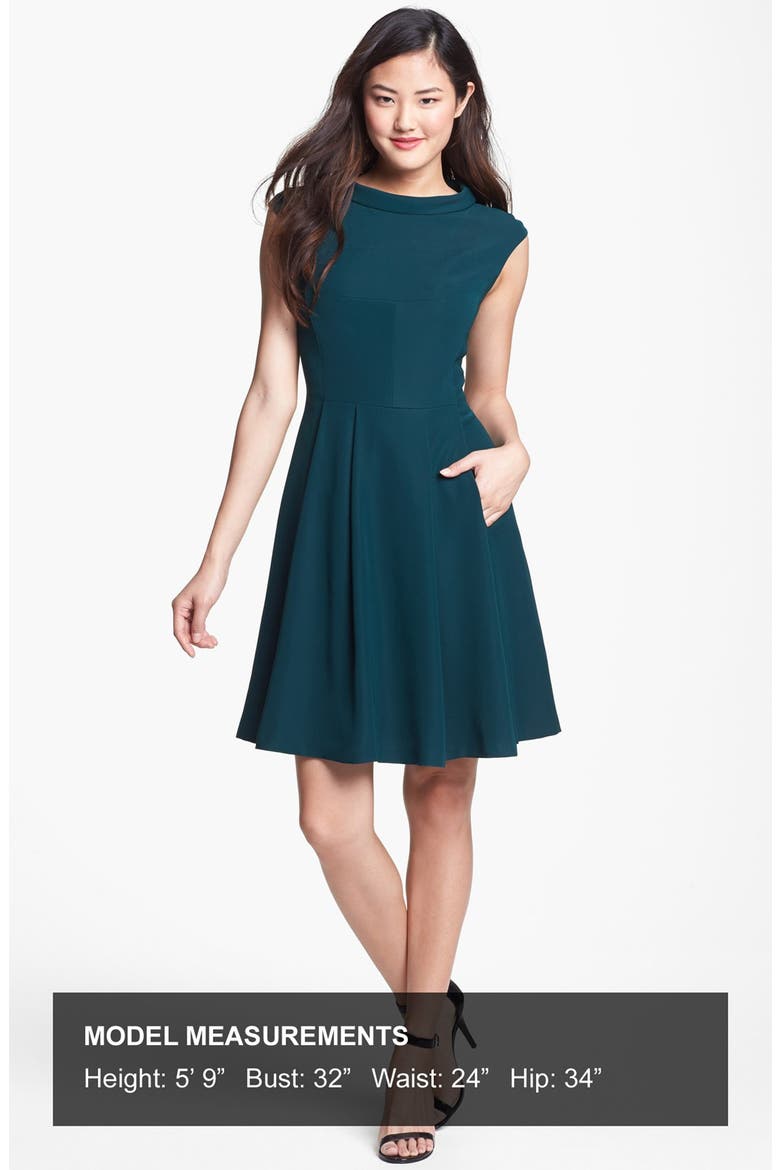 Fit & Flare Dress, Alternate, color, EVERGLADE GREEN