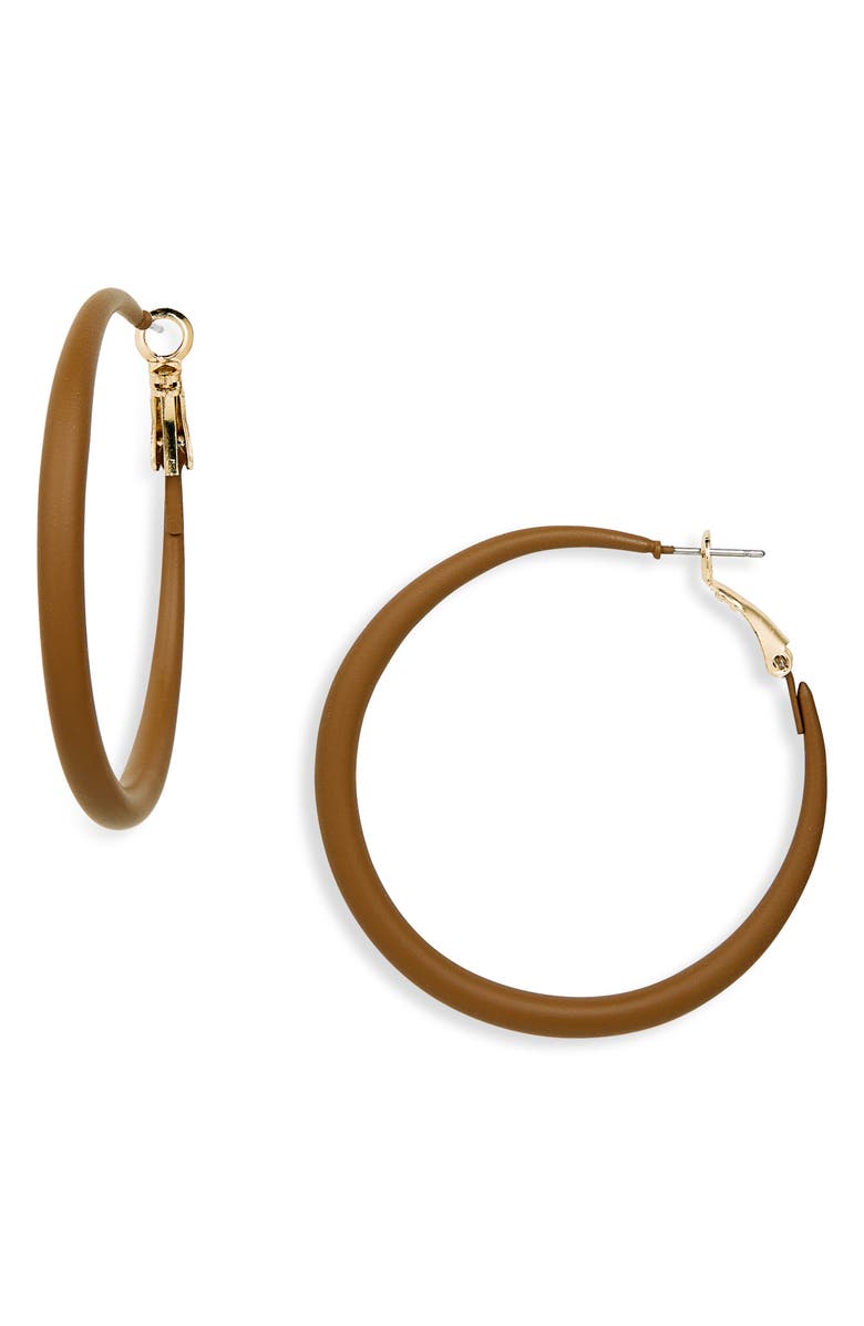 Hoop Mobb Melanted Hoop Earrings, Main, color, Walnut